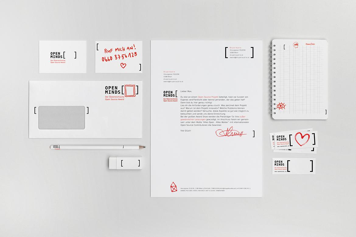Open Minds Award Geschäftsdrucksorten Corporate Design
